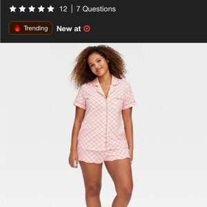 ROLLER RABBIT x Target Large Short Pink Printed Button-Front Pajama Set - Women